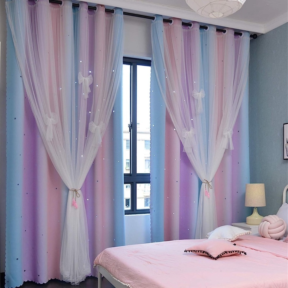 Star Cut Out Blackout Kids Curtain